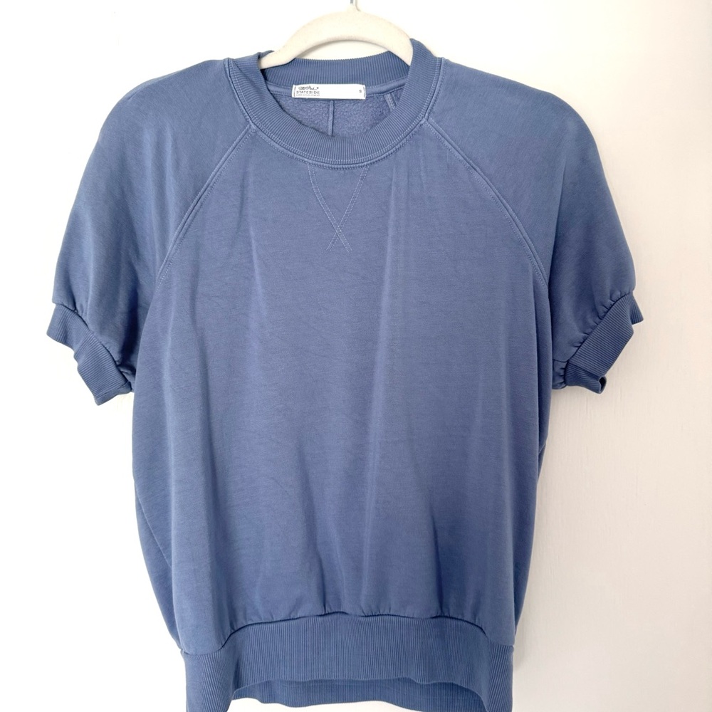 Stateside Slate Blue Short Sleeve Sweatshirt